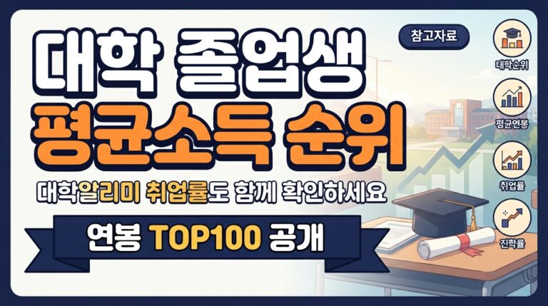 전국 대학 졸업생 평균소득 순위 정리 (2025년 기준)