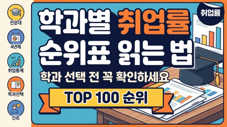 전국 대학 학과별 취업률 순위표 읽는 법과 참고 자료