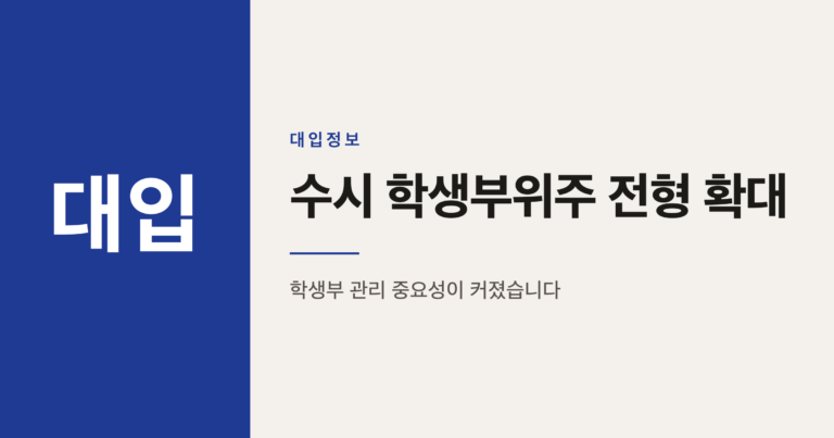 2027학년도 대입 수시 학생부위주 전형, 왜 늘어났나
