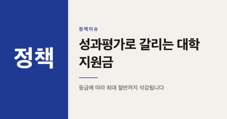 글로컬대학30 지원금, 성과평가로 최대 절반까지 깎일 수 있습니다