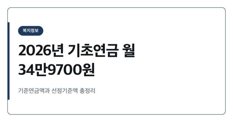 2026년 기초연금 34만9700원, 나도 받을 수 있을까