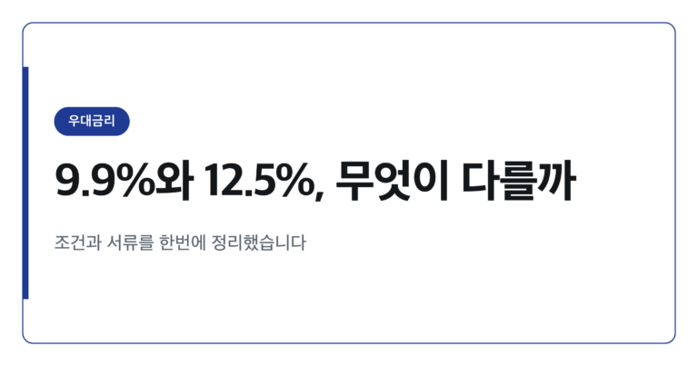햇살론 특례보증 우대금리 9.9% 받는 조건 완전정리