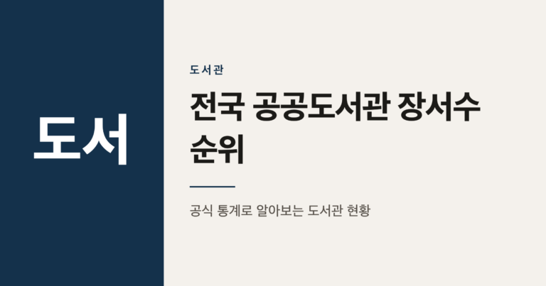 전국 공공도서관 장서수 지역 순위 참고 정리 2026